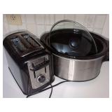 Hamilton Beach Toaster, Slow Cooker, and Metal Bread Box