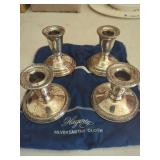 Set of Four J. Rogers Sterling Weighted Candlesticks
