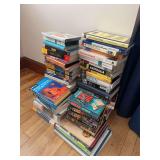 Assorted Travel Guides and Fiction Literature Stack