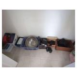 Storage Baskets, Metal Basin, and Miscellaneous Household Goods