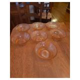 Pink Depression Glass Ribbed Berry Bowls