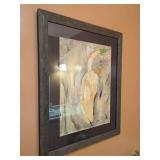 Framed Watercolor Botanical Still Life by Adams 