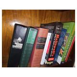 Selection of Hardcover Reference Books and Woven Splint Basket