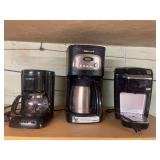 Assorted Electric Coffee Makers Including Cuisinart, Mr. Coffee, and Keurig Brands