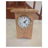 Burl Wood Desk Clock Signed Terry Sull 