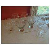 Clear Glass Stemware and Pitcher Set