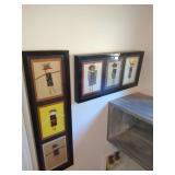 Mixed Media Textile Art Framed Figures
