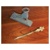 Speed 13 Stapler and Glastonbury Abbey 1191 Arthur Souvenir Letter Opener