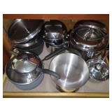 Kitchen Cookware and Bakeware Set Including Stainless Steel and Non-Stick Pans