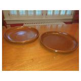 Pair of Bybee Glazed Ceramic Pottery Plates Marked BB