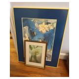 Framed Watercolor Painting of Hyacinth Macaws Signed Pat Banks