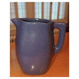 Bybee Blue Speckled Ceramic Pitcher with Incised Maker Mark