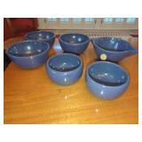 Bybee Blue Speckled Ceramic Bowls And Pourer