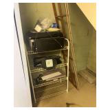 Electronics and Metal Wire Shelving Unit