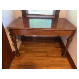 Quarter-Sawn Oak Writing Desk with Turned Legs