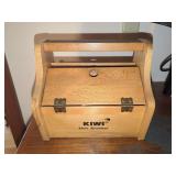 Kiwi Shoe Groomer Wood Valet Box with Assorted Polish and Brushes