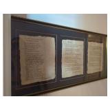 Framed Hand-Lettered Poetry Artwork Set featuring Robert Frost, Jonathan Aldrich, and William Shakespeare