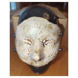 S. J. Heartill Ceramic Head Sculpture with Mask and Hardware