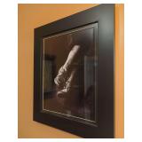 Framed Black and White Photographic Print Depicting Legs and Shoes