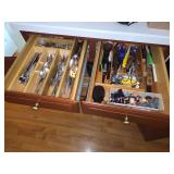 Kitchen Drawers with Flatware, Utensils, and Wine Stoppers