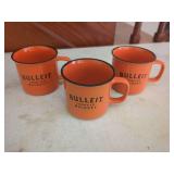 Bulleit Frontier Whiskey Orange Ceramic Mugs Set of Three