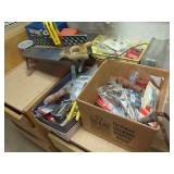Craftsman Back Saw, Miter Box, Hand Tools, and Hardware Assortment
