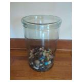 Large Clear Glass Jar with Assorted Polished Stones