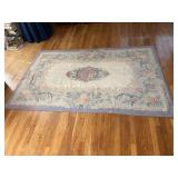 Needlepoint Floral Area Rug with Central Medallion