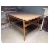Maple Butcher Block Top Workbench with Wooden Trestle Base
