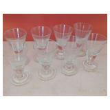 Clear Glass Stemware Stemmed Cordial Glasses Set of Eight
