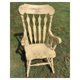 Painted Wooden Spindle-Back Rocking Chair