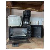Munsey Toaster Oven, Hamilton Beach Coffee Maker, White Westinghouse Slow Cooker, and Norelco Clean Air System