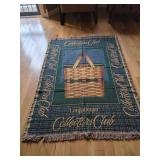 Longaberger Collectors Club Woven Tapestry Throw Blanket