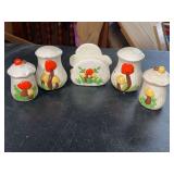 Ceramic Mushroom Kitchenware Set with Napkin Holder and Salt Shakers