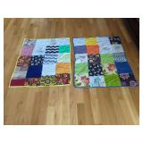 Two Handcrafted Cotton Patchwork Quilts