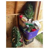 Assorted Holiday Decor and Storage Totes