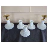 Milk Glass Hobnail Candle Holders