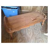 Wooden Coffee Table with Spindle Gallery Rails and Single Drawer
