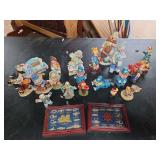 Ceramic Clown Figurines and Framed Nautical Knot Displays