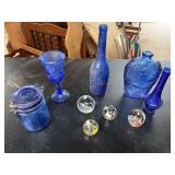 Cobalt Blue Glassware and Decorative Objects Group
