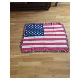 American Flag Woven Textile Throw Blanket