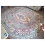 Large Floral Pattern Area Rug with Fringe