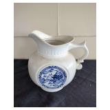 McCoy Pottery Blue and White Willow Pattern Water Pitcher