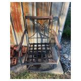 Metal Swivel Patio Chair with Lattice Back