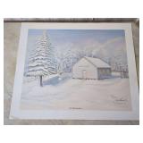 Signed Fred Thrasher The Old Schoolhouse Lithograph Print 75/1000 Dated 2000