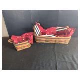 Longaberger Handwoven American Celebration Bread Basket Set with Liners and Protector