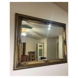Large Ornate Gold Tone Framed Wall Mirror