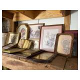 Assorted Framed Art Prints and Wall Decor Grouping