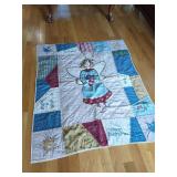 Textile Quilt with Angel Applique and Inspirational Text Blocks