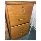 Oak Finish Two Drawer File Cabinet